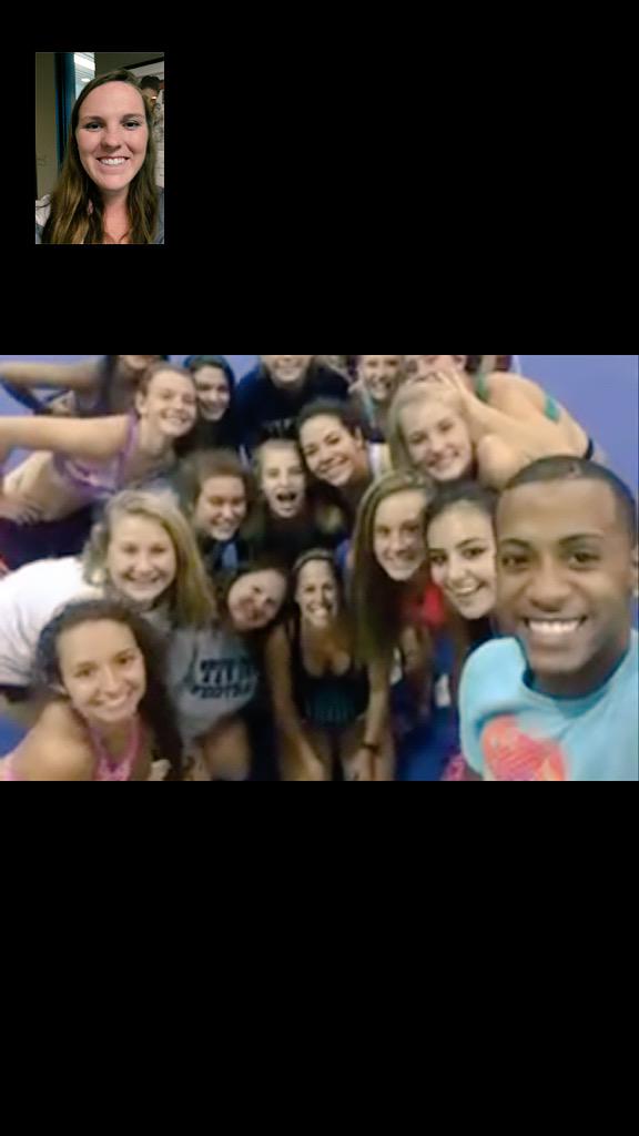 HVTitanCheer's tweet photo. We're going to make virtual coaching through FaceTime the cool new thing π (#whileImAtWork #settingAGreatExample) http://t.co/zQmeMx1iTW