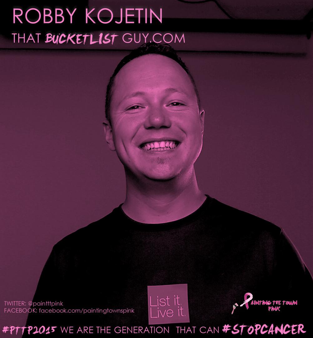 PaintttPink's tweet photo. Guess whose "Pinking" out our Gala with his awesome vibe? #StopCancer with us and The Bucket list guy @EverestRob http://t.co/FLOp9Q44kE