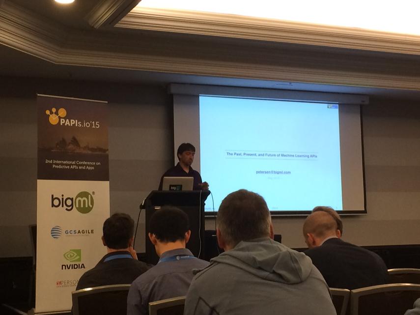 GCSAgile's tweet image. .@bigmlcom CIO Poul Petersen presenting &quot;Past,Present,&amp;amp;Future of #PredictiveAPIs &quot; #papis2015 @papisdotio