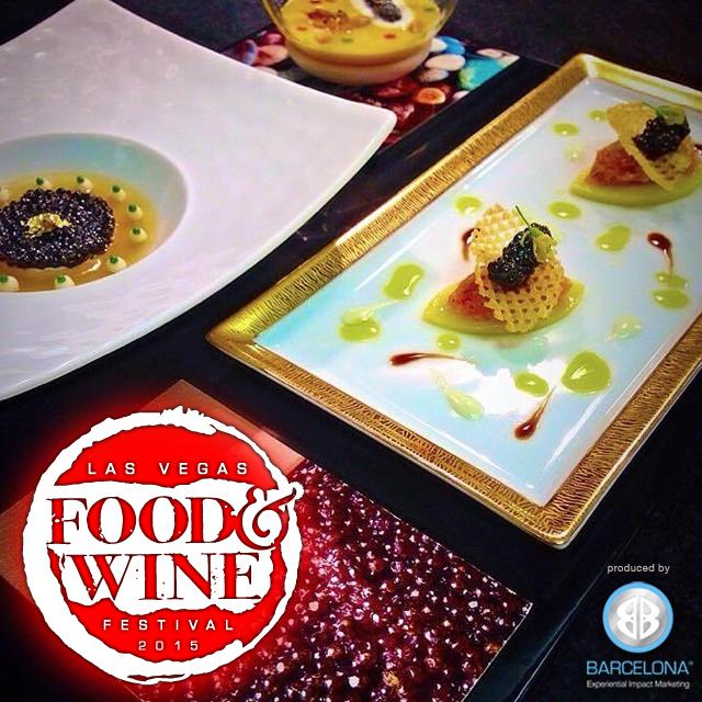 The food is so pretty we don't know if we're at a food event or an art gallery! #vegas  #lvfw2015 #foodandwine