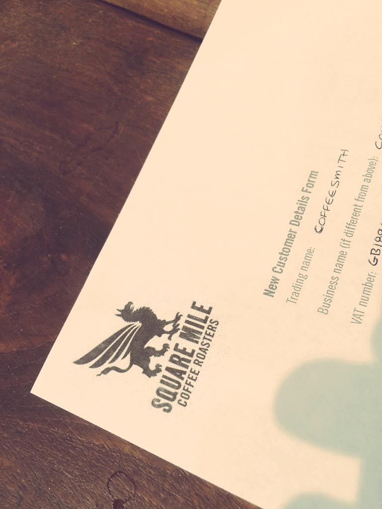 TheRealPhilC's tweet photo. I can't tell you how excited I am for what's about to come to @CoffeesmithRob. @squaremile espresso &amp; filter!! http://t.co/iJkcKaJEIG