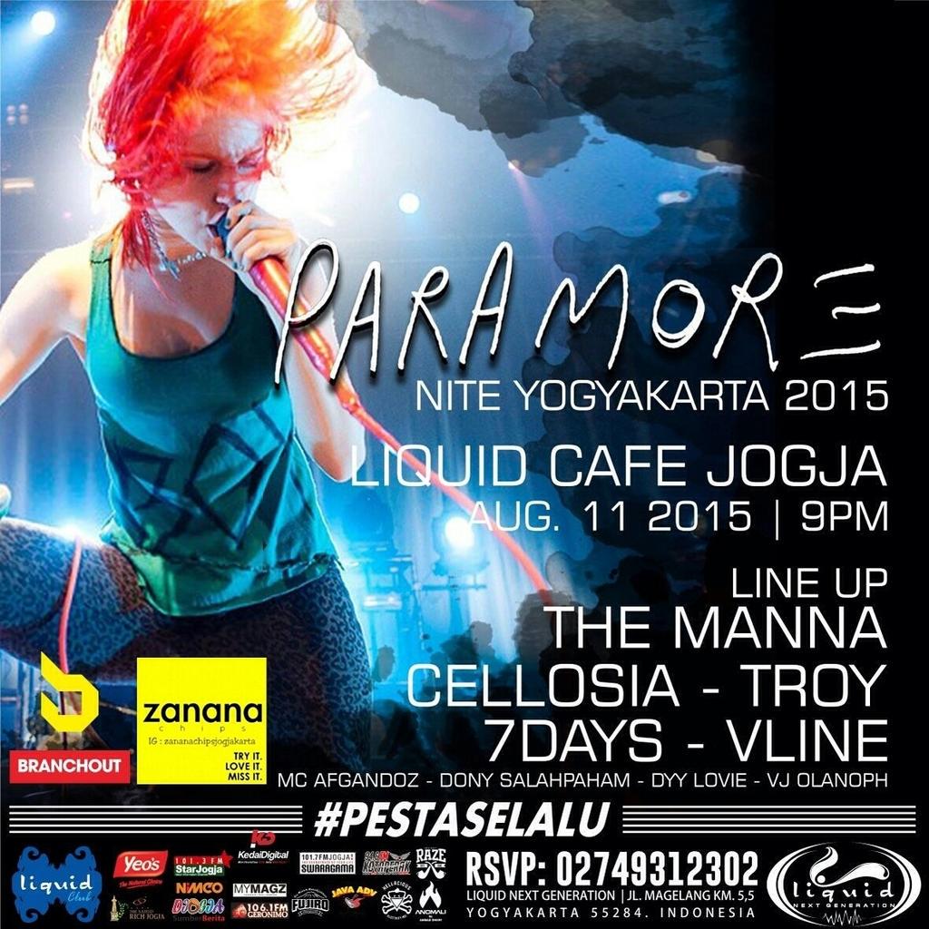 #jogja <a href="/paramoreCI/">Paramore Club Indo</a> 11/8/15 21.00 ParamoreNite di Liquid cafe jogja | Free