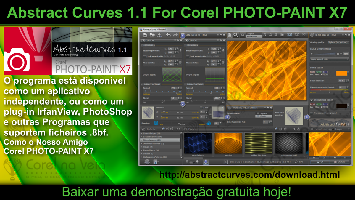 CorelnaVeia's tweet photo. #plugin #8bf #AbstractCurves For #CorelPHOTOPAINTX7 generator images http://t.co/lBpSYytshd The Best for #webdesign http://t.co/Vg4ISZLa00