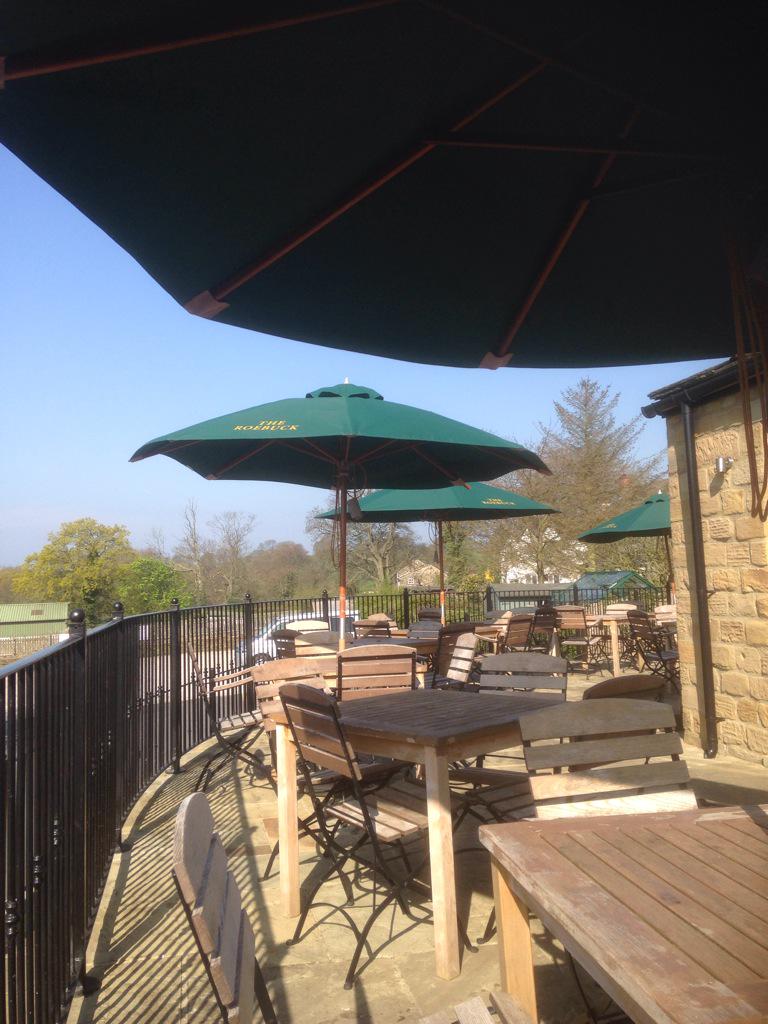 The sun is shining on <a href="/TheRoebuck/">The Roebuck</a> Terrace book your table now and sample our new summer menu #beergarden #otley