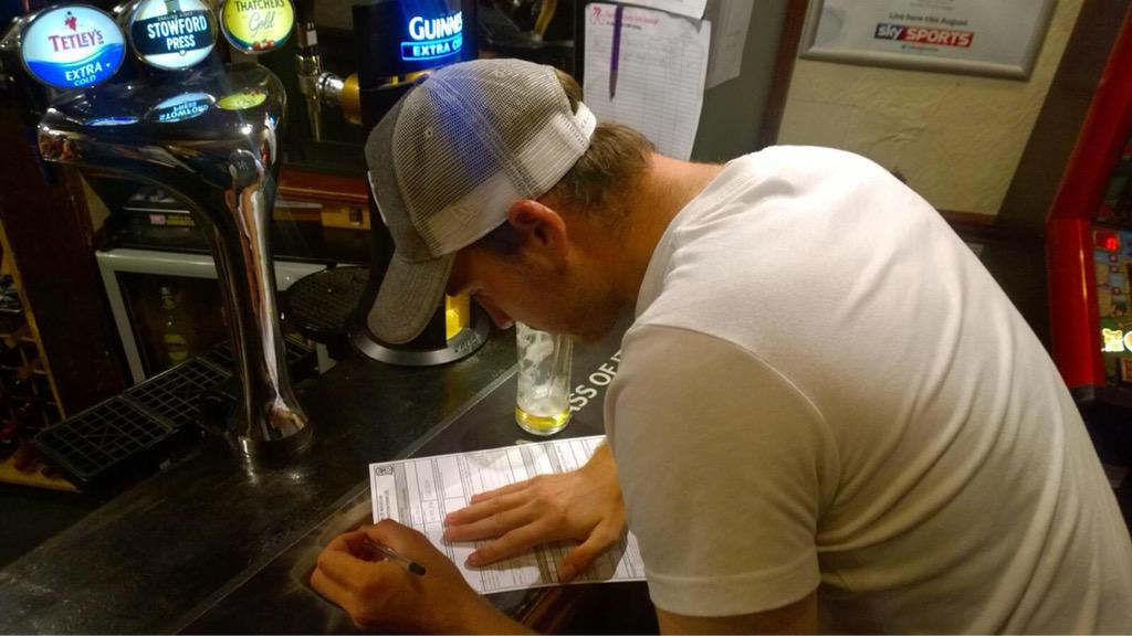 four_crosses_fc's tweet photo. Our latest signing from llansantffraid Mr Lloyd  crossing Ts and dotting the i,s last night http://t.co/mWPTZdCmkS