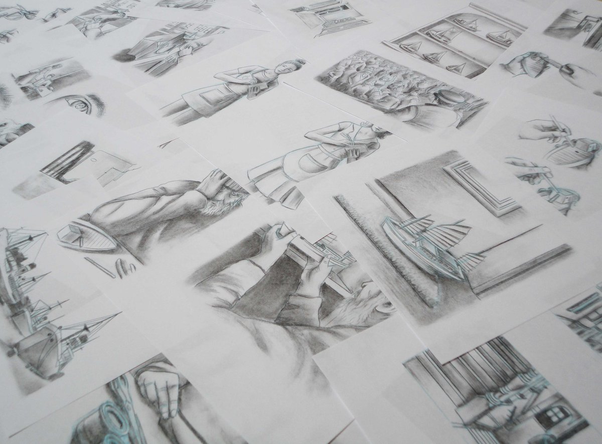 eilidh_price's tweet image. So many drawings just for one little book - book two here I come! #FourStoreys #illustration #graphicnovel