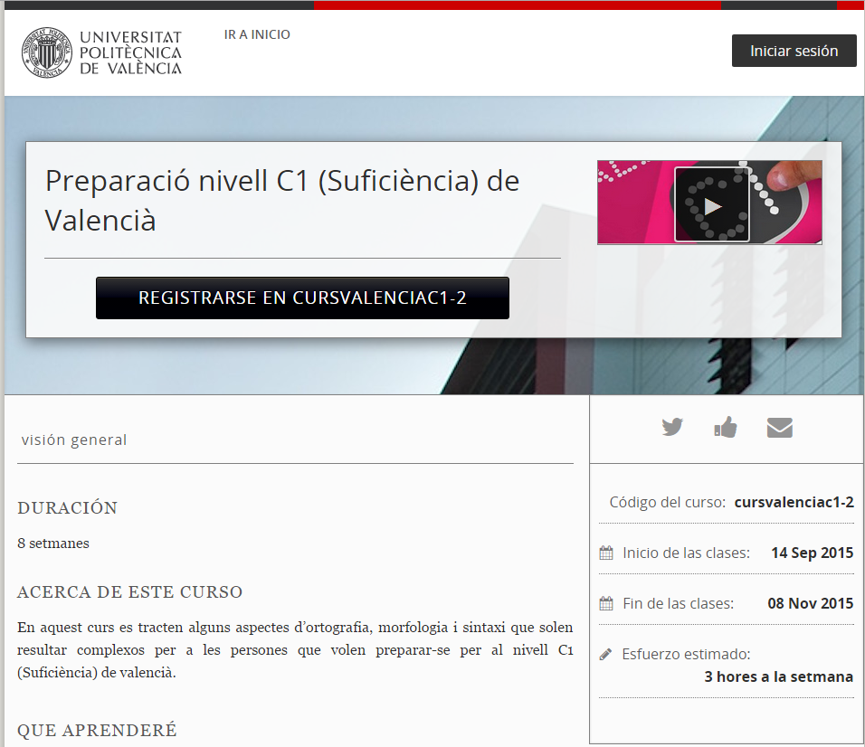 GVAlabora's tweet photo. Cursos gratuitos online de C1 (mitjà) y C2 (superior) de valenciano en la @UPV. + info: https://t.co/mHAzWg1tpO http://t.co/zPglWy5171