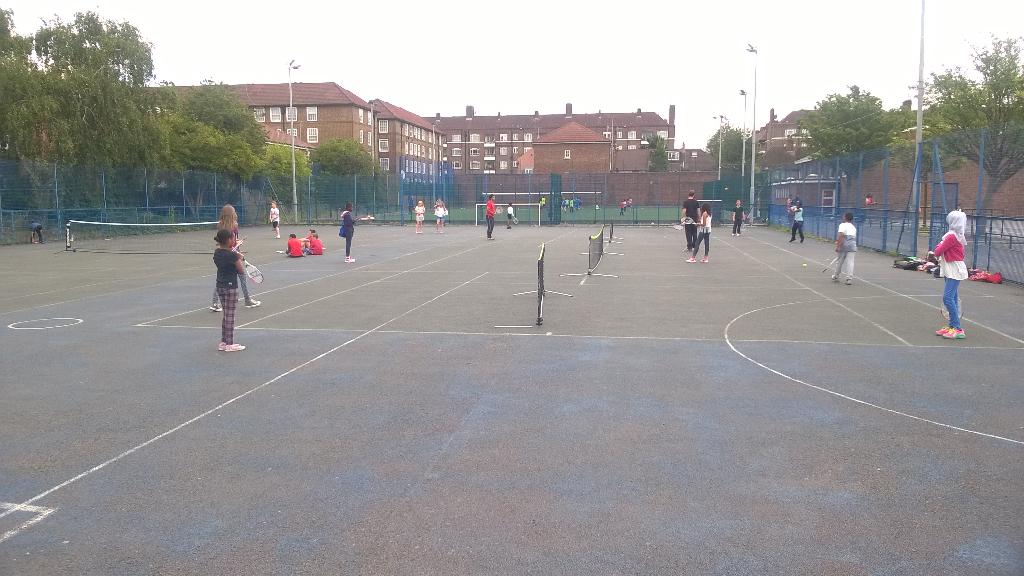 Lots of people playing tennis at the SAFE camp this morning <a href="/phoenix_FLAME13/">FLAME</a> <a href="/mcmillan_garry/">Garry McMillan</a> <a href="/smithfit47/">kevin smith</a> <a href="/LBHF/">H&F Council</a>