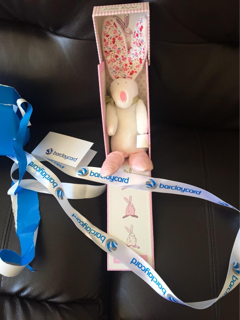 Rachel_Morris4's tweet photo. Spoke to @Barclaycard last week and happened to mention I'd had a baby... look what comes through the post! THANKYOU🎀 http://t.co/L3ZKXNeSD7