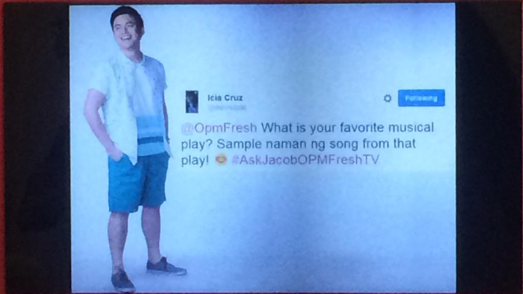 OpmFresh's tweet photo. Jacob is now answering the fan-made questions from Twitter! #JacobOPMFreshTV http://t.co/CWfbArYcov
