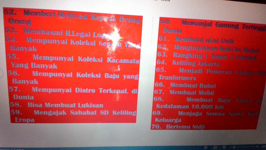 farlan69's tweet photo. @onesmmat   #tugas19ASMPN3 
100 cita-cita http://t.co/iG1mie3Jly