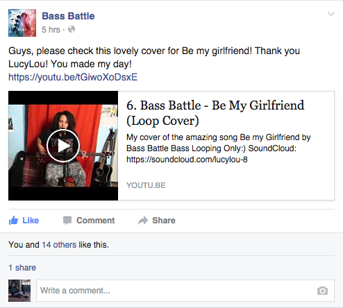 AishaAnimation's tweet photo. Both artists commented and SHARED my cover of Be my Girlfriend by #BassBattle &amp; #VikyRed. This just made my week! :) http://t.co/5DvmRjtyzN
