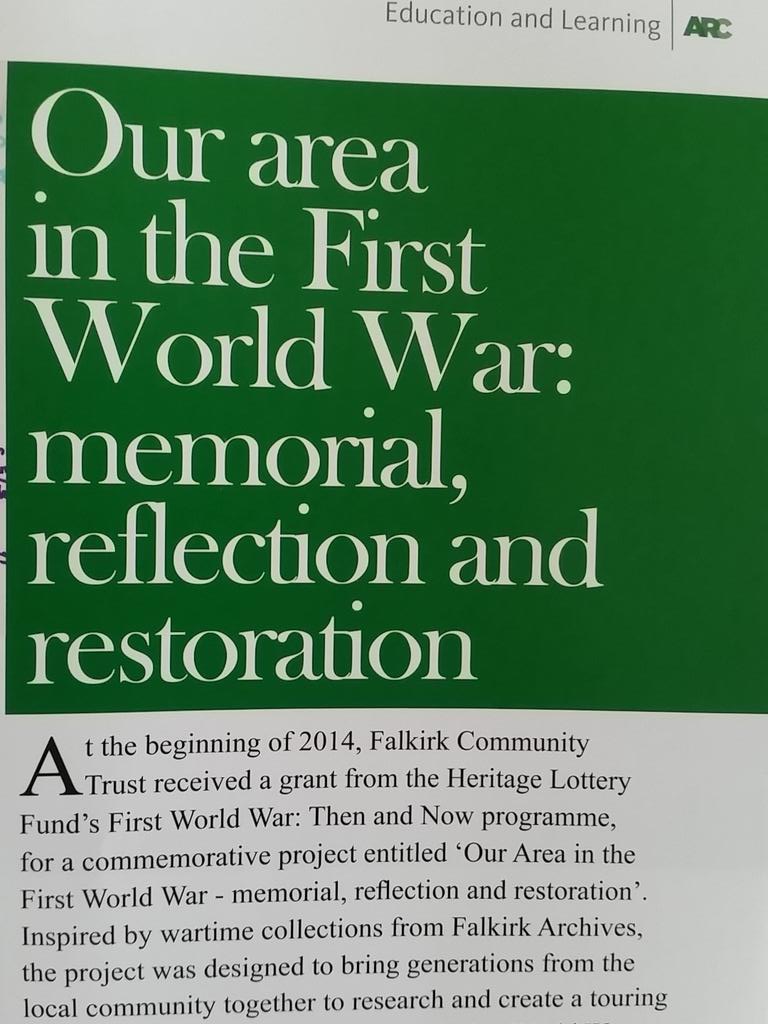ARAScot's tweet image. Great article in #ARCmagazine from @FCTrust about #FalkirkArchives and #ww1 #memoryboxes