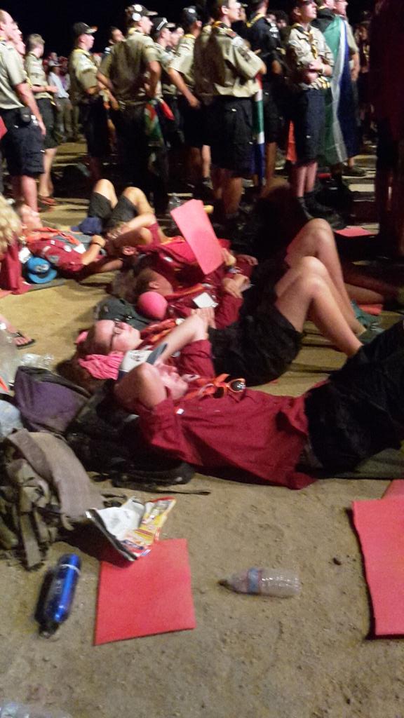 The scouts must have had a really fun and exhausting Jamboree when they're able to sleep through heavy metal #wsj2015