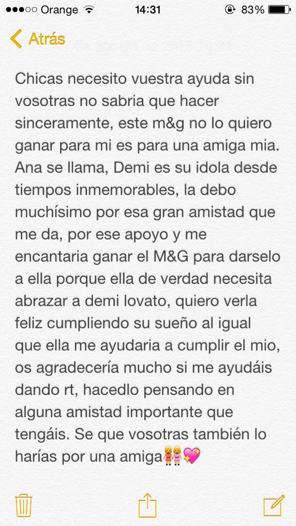 touchitsel's tweet photo. @CocaCola_es #CCMELover PORFAVOR QUIERO CUMPLIR EL SUEÑO DE MI AMIGA http://t.co/uo5EhKjZuF