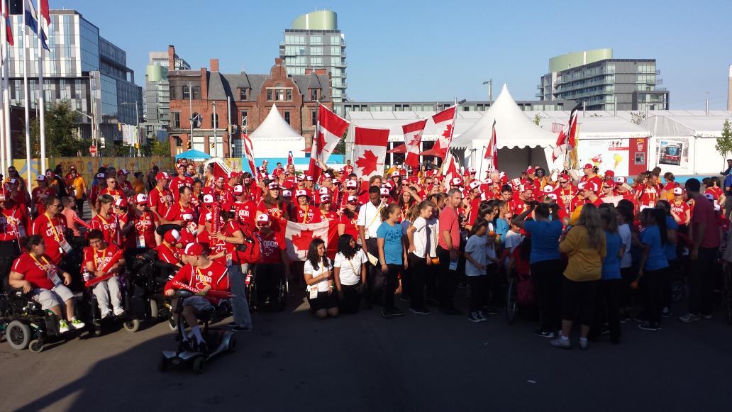 kondopup's tweet photo. Welcoming Canadas Para Pan Am athletes to the village centre http://t.co/KJgJY9hi0n