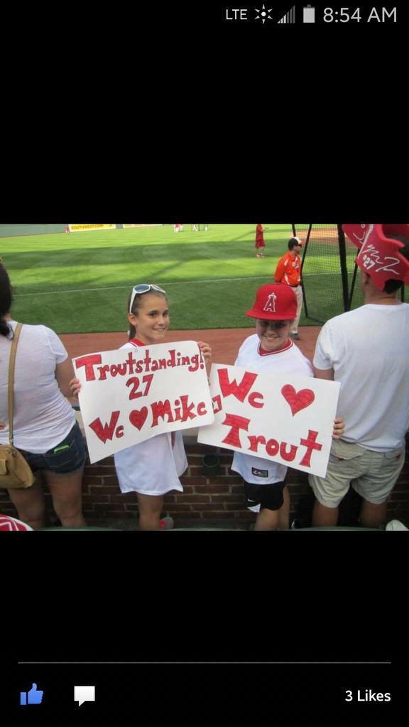 Happy birthday Mike Trout!  They are still 2 of your biggest fans!! 