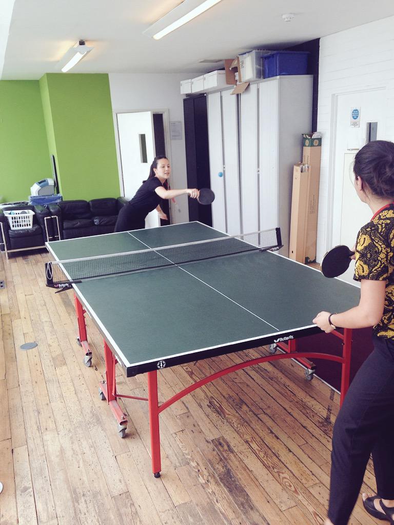 A spot of post-presentation ping pong