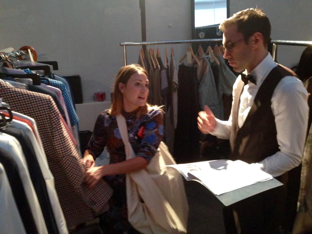 nicholasmizera's tweet image. Mr. Caldwell making final preps. So much on-point casual and dressy suiting deserves a second look! #ThMade #TOMSS16