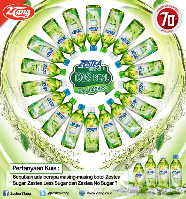 zestea2tang's tweet photo. 4. Pertanyaan Zestea "Sebutkan ada berapa masing-masing botol Zestea Sugar, Zestea Less Sugar dan Zestea No Sugar? " http://t.co/qOrxKoAxcJ
