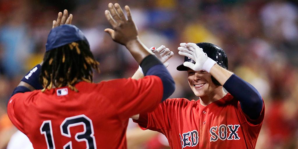 RedSox's tweet photo. Don't blink, or you might miss this two-run laser from Josh Rutledge: http://t.co/x3l0vqXw4M #RedSox http://t.co/LPnaVStxF3