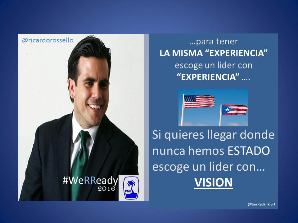 barricada_azul1's tweet photo. #LiderconVISION #WeRReady Dr @ricardorossello http://t.co/Bmf6Zc6JbT