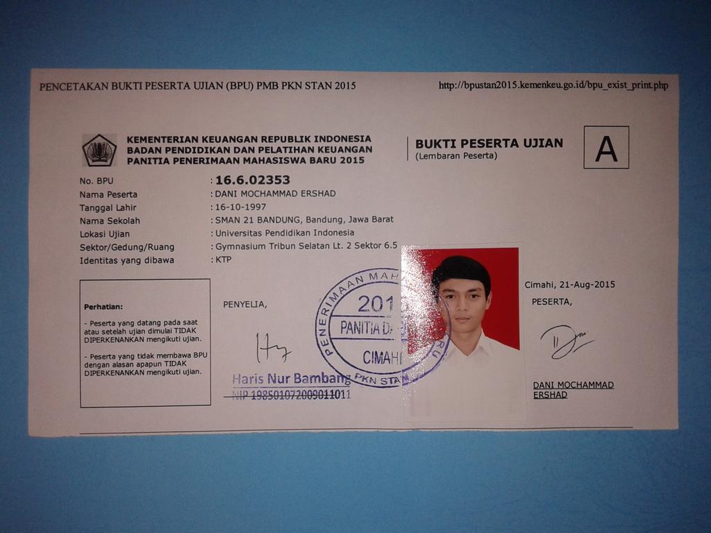 Mohon Do'a dari semuanya semoga saya lulus tes dan menjadi Mahasiswa Baru di " PKN STAN '2015 ". Aamiin Ya Allah..