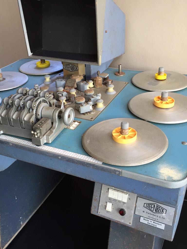 saeaustralia's tweet photo. Vintage gear on display #SAEByronBay old school #steenbeck  1976 #film #editing console. #TBT http://t.co/RlgwTetJrD