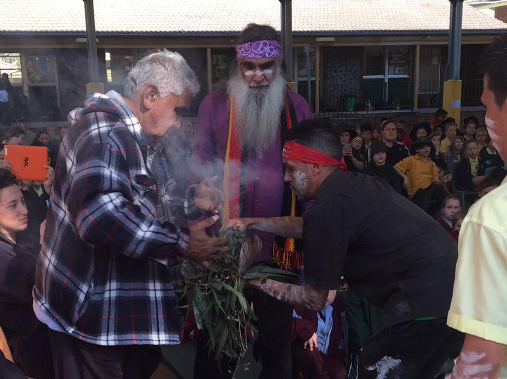 IngleburnPs's tweet image. Uncle Ivan, Uncle Steve and Jushur Bell during the Smoking Ceremony #NAIDOC #communityofschools
