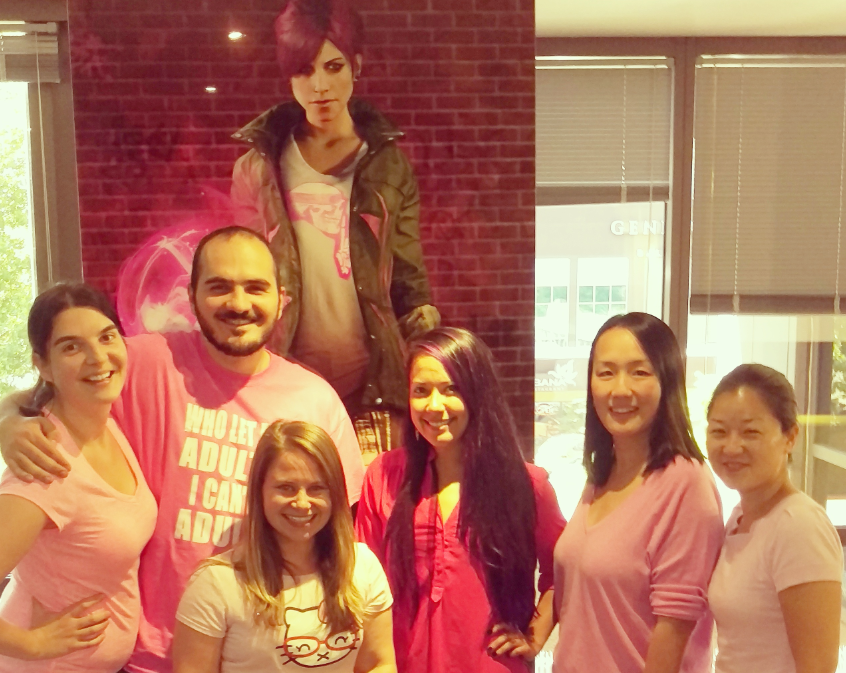 SuckerPunchProd's tweet photo. #ThatsSoFetch #OnWednesdaysWeWearPink #anotherdayatSP @LaserGirlFetch http://t.co/jBYAC5TWrT