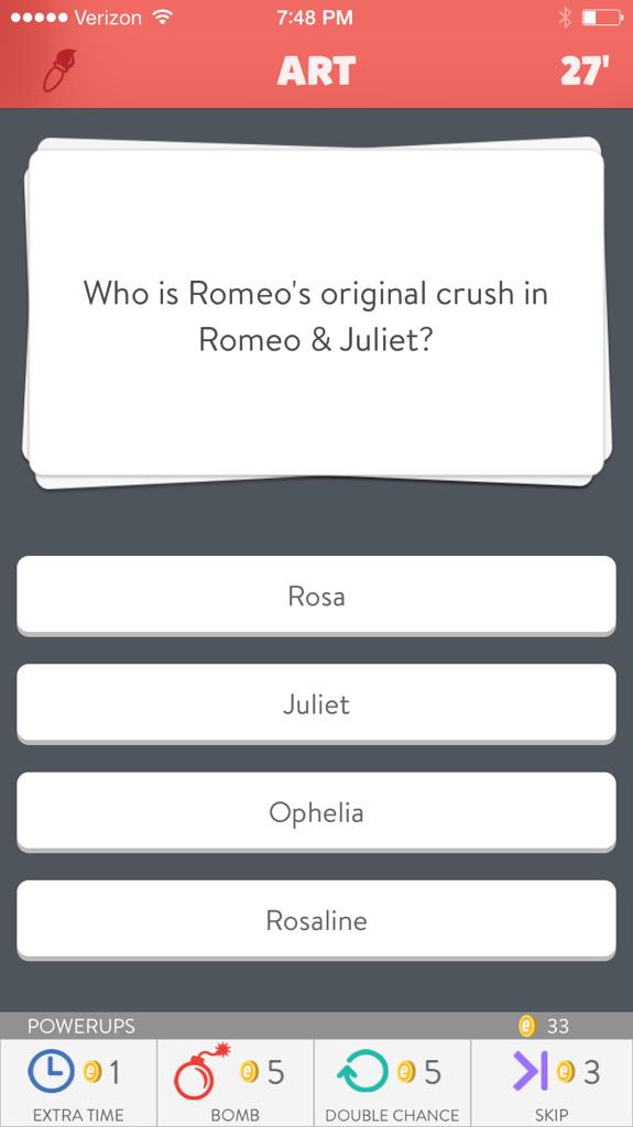 Mrs_Harter_'s tweet photo. Guys, here is ANOTHER relevant Trivia Crack Question!! #ThisIsWhyWeRead! #KickButt #IAmReading http://t.co/zSdMbKhqWB