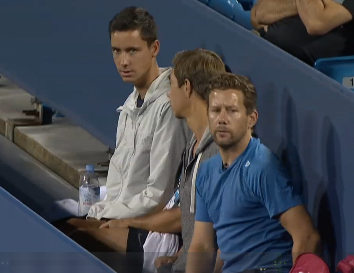OpenCourt's tweet photo. All props to Victoria Azarenka for a fine players' box. http://t.co/oSY9evqvqx