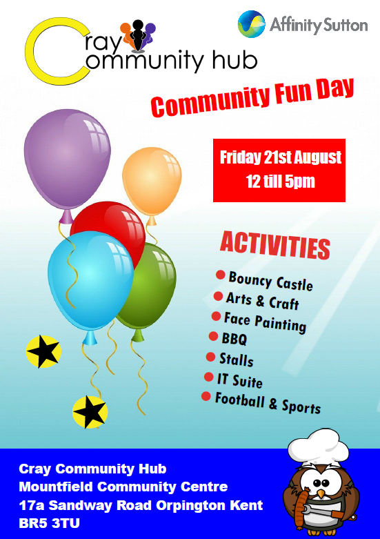 adila_rose's tweet photo. Event 2morro at @Cray_Hub, #StMaryCray #Orpington. Free sports, activities, food, info. come along! Bring the family! http://t.co/BAwoMqGk2u