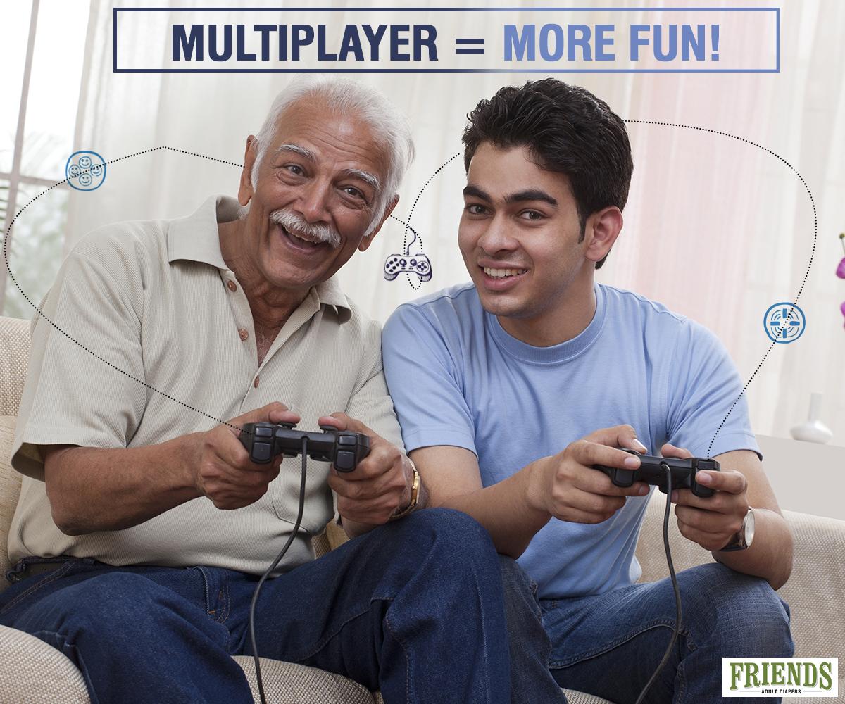 FriendsDiaper's tweet image. Who’s up for a game of FIFA with grandpa? Tell us your scores in the comments! #SeniorCitizensWeek