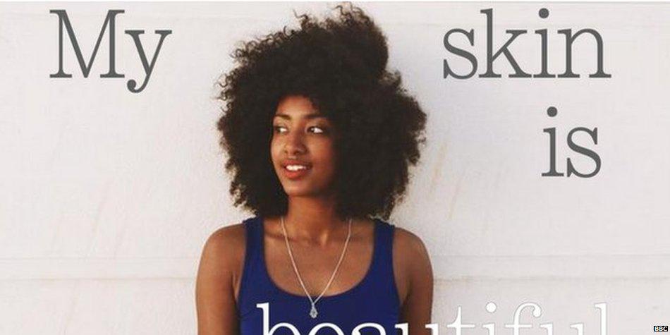 BBCWorld's tweet photo. The story behind #FlexinMyComplexion - the hashtag that celebrates darker skin tones http://t.co/lbIoPK5OSo http://t.co/OzYLKv9pJd