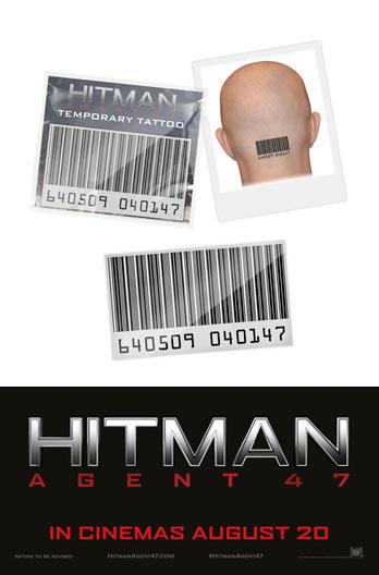 Set of 3 Hitman Agent 47 Temporary Tattoo Cosplay Barcode Tattoo Men Women  Kids