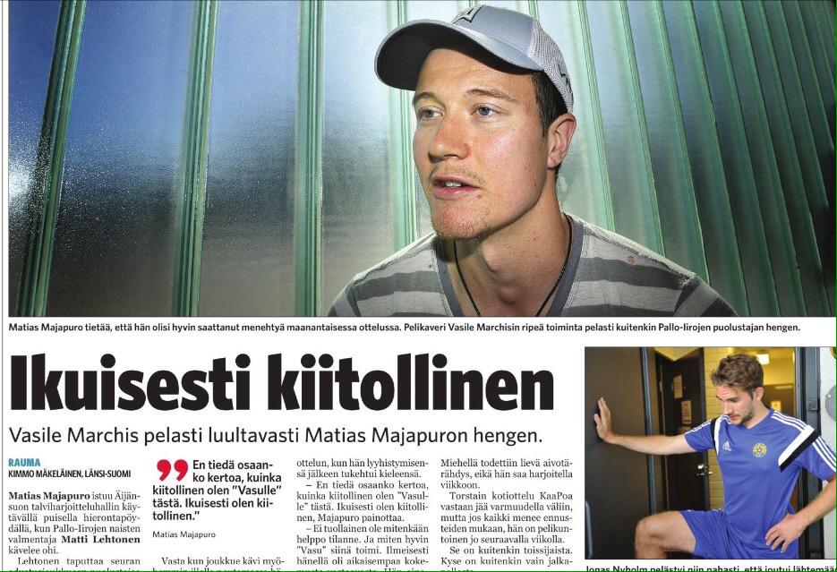 PalloIirot's tweet photo. Päivän Länsi-Suomessa koskettava juttu maanantain tapahtumista. Suosittelemme. #PalloIirot http://t.co/GaBwGLh2f1