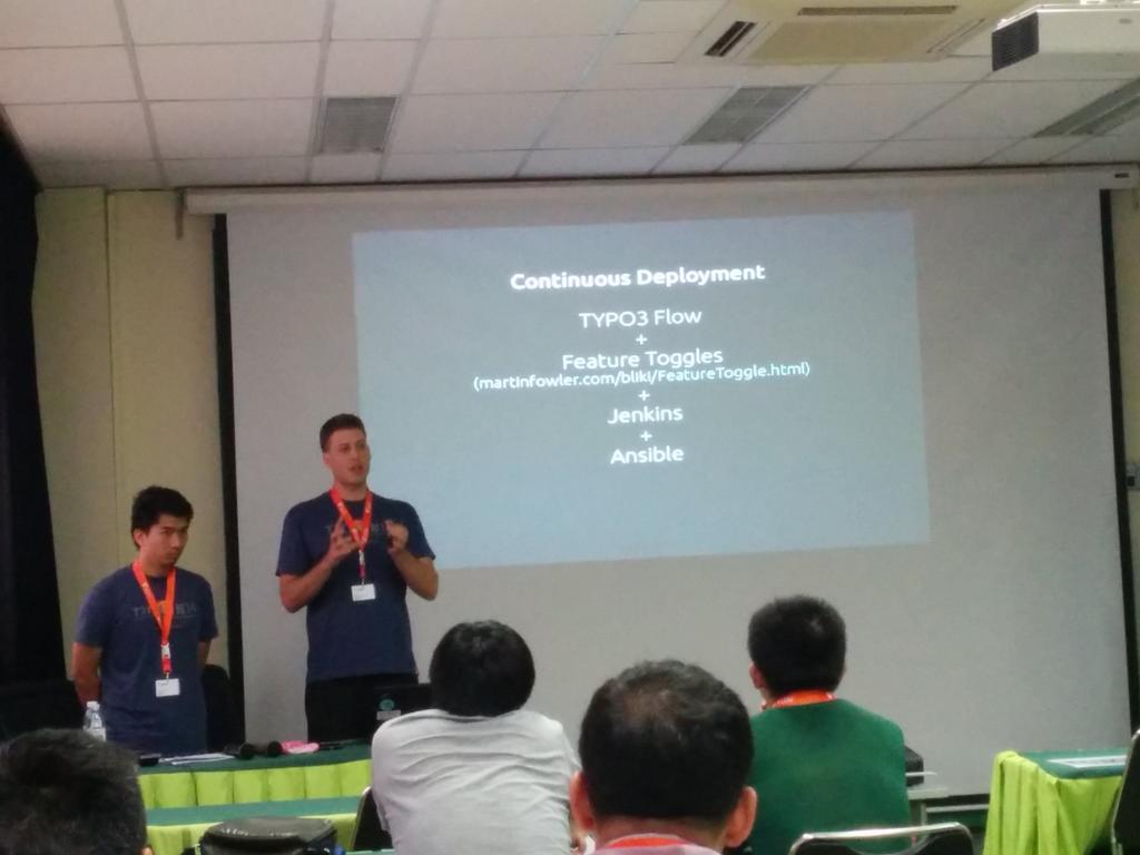 leapsok72's tweet image. @dstankowski gives a talk now on the Event Management System platform and #ContinousDeployment at #T3CON15ASIA #TYPO3