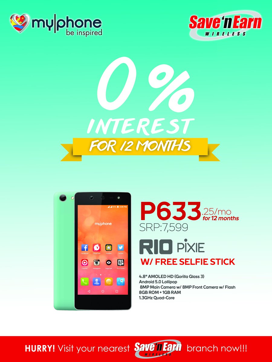 SnESalesInc's tweet photo. Get the MYPHONE RIO PIXIE at only P633.25/month! For more details, check out https://t.co/5eSlQ6K9Ju http://t.co/CEZWghj6oQ