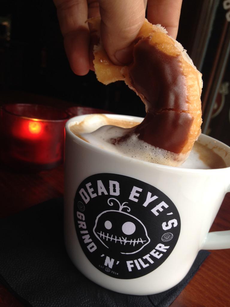 Coffee 'n' Doughnuts #Krispy #HotCoffee #Doughnuts #Chocolate #DeadEyesDen
