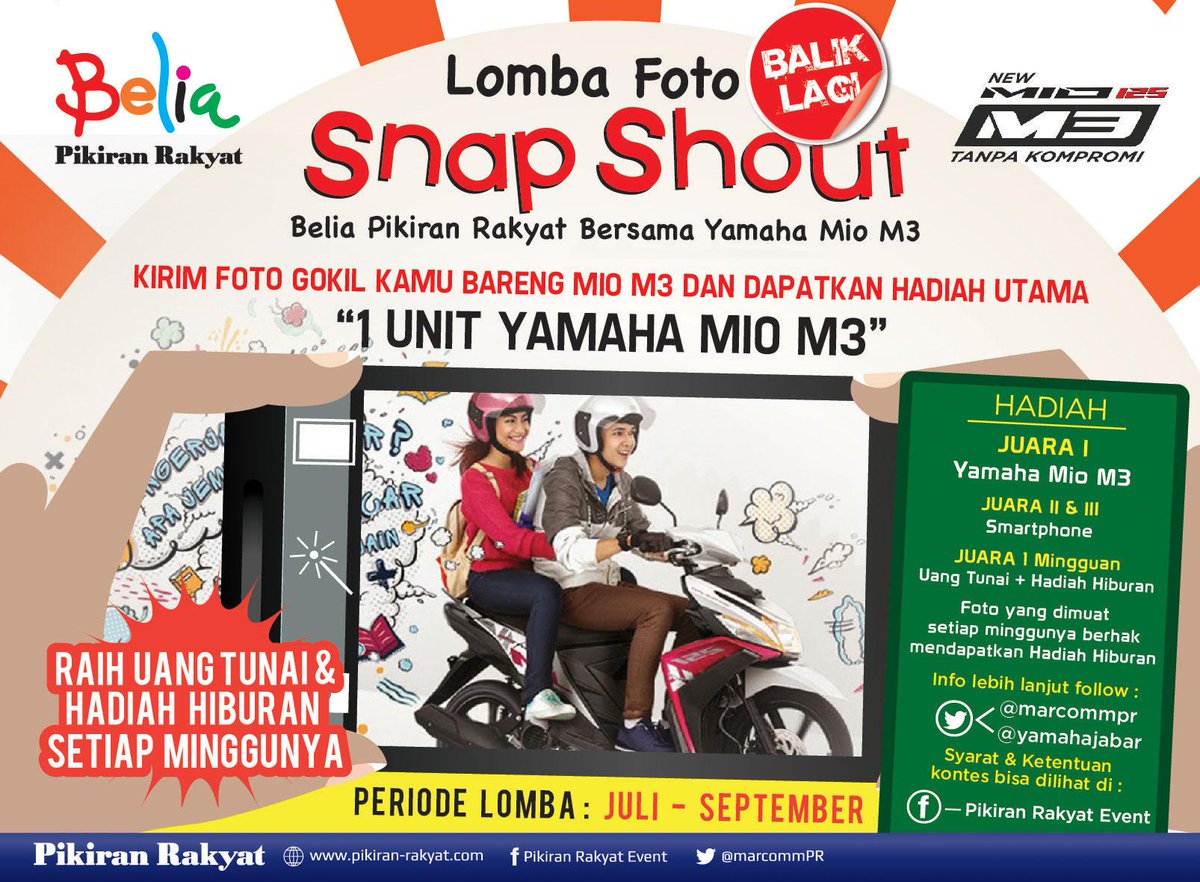 Mw Mio M3 gretongan? Ywdh ikut aja #SnapShout <a href="/beliapr/">belia Pikiran Rakyat</a> <a href="/YamahaJabar/">YamahaJabar</a> @YamahaIndonesia II kirim ft kmu sbanyak’y
