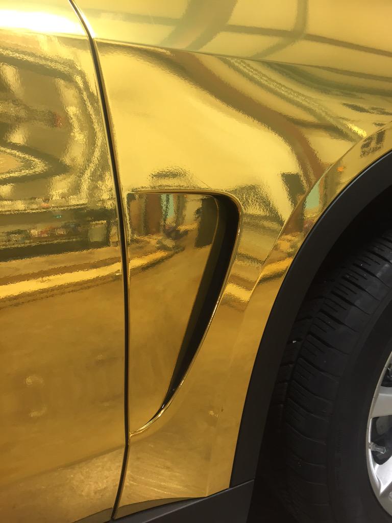 SGDEast's tweet photo. Check out this great @AveryDennison Gold Chrome wrap by @rollnwrapz ! #paintisdead #supremewrap #wraps http://t.co/njO7yUp5WY