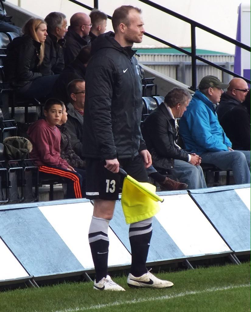 robbiedunion's tweet photo. Corby's Number 1 to #CoachClarke and even an outfield appearance and emergency linesman! Happy 30th @dave85clarkey http://t.co/vc7pKnod2y
