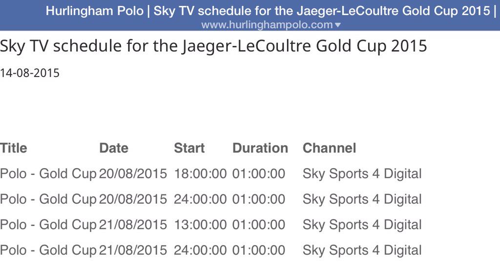 HurlinghamPolo's tweet photo. @jaegerlecoultre Gold Cup 2015 #polo on @SkyUK today &amp; tomorrow http://t.co/QaGtz5rg4t