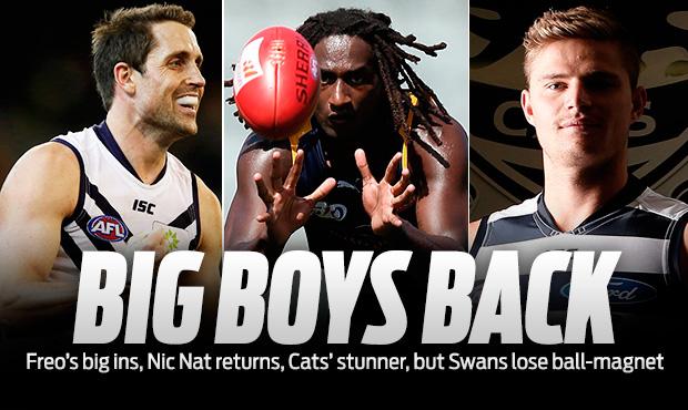 AFL's tweet photo. Luke McPharlin, Nic Nat and Nathan Vardy headline this weekend’s inclusions. Round 21 teams: http://t.co/wEWNja2kRy http://t.co/UC6oSnfa8e