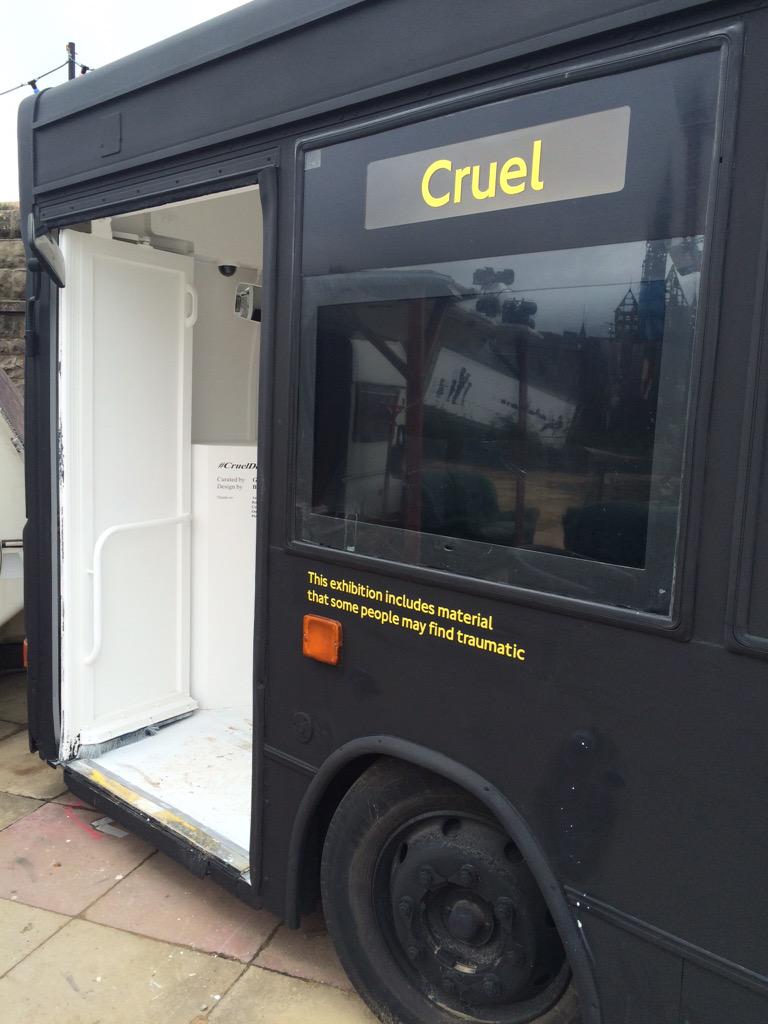 GavinGrindon's tweet photo. My new exhibition #CruelDesigns is part of Banksy's #Dismaland. It's a follow up to #DisobedientObjects http://t.co/5pJTvr56e9