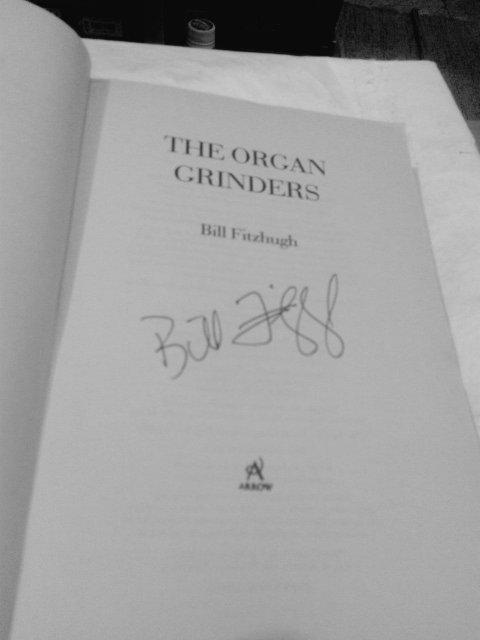 nednared's tweet photo. WOW! Found an autographed copy in Booksale of this zany comic novel The Organ Grinders by Bill Fitzhugh #Read2015 http://t.co/aculJYNpDH