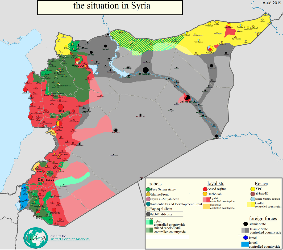 thomas van linge on twitter syria map update the situation in syria as of 18082015 bigger at httpstcolx4pipyg0g fsa saa is ypg jn
