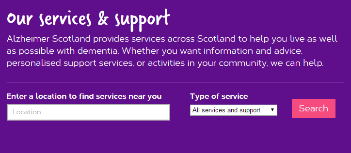 alzscot's tweet photo. Need help finding #dementia services &amp; support in #Scotland? 

Head to our website &amp; search http://t.co/baVnIo5nLe http://t.co/CqdFfFWeHH