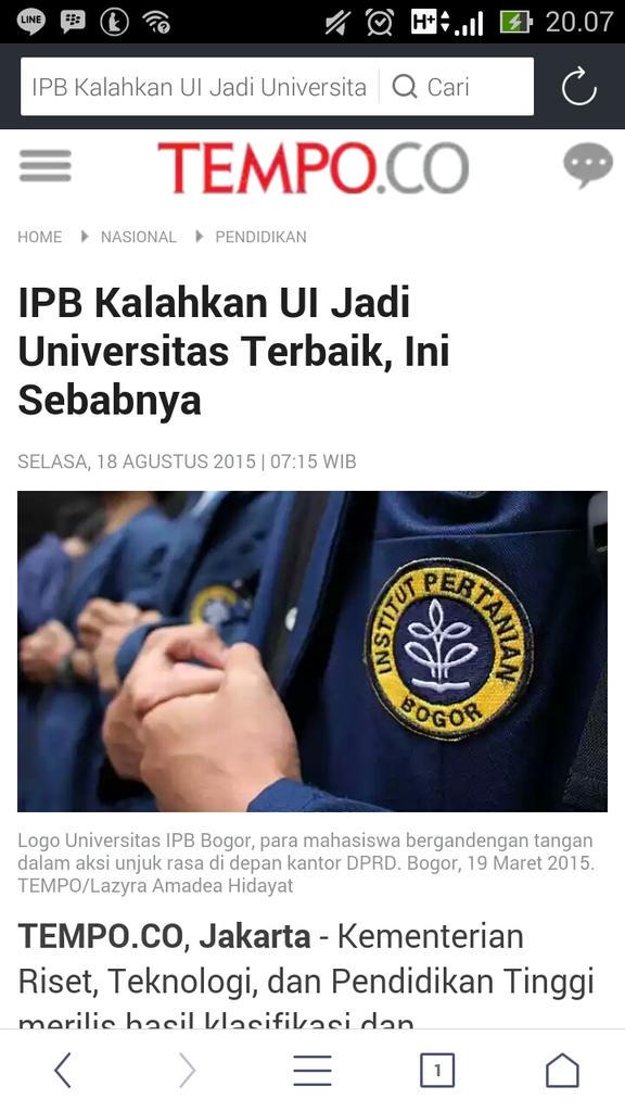 Rezza7797's tweet photo. @ipbofficial bangga pertanian karena Institut Pertanian Bogor #IPBPeringkat3 #IPBPeringkat3 http://t.co/U9VyW2Nuy8